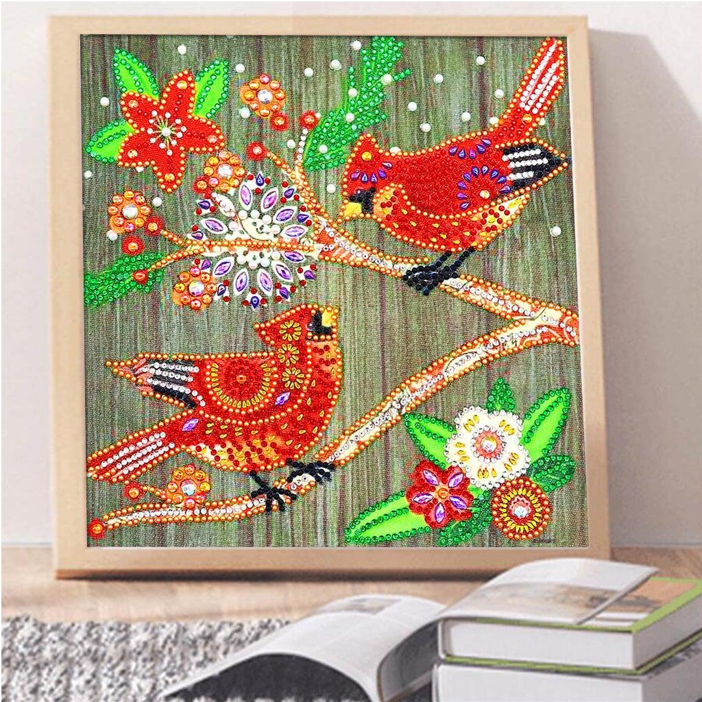 Crystal Rhinestone Diamond Painting Kit - Animal Cardinals - Hibah-Diamond painting art studio