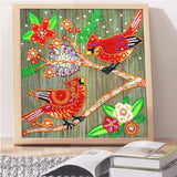 Crystal Rhinestone Diamond Painting Kit - Animal Cardinals - Hibah-Diamond painting art studio