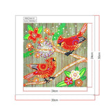 Crystal Rhinestone Diamond Painting Kit - Animal Cardinals - Hibah-Diamond painting art studio