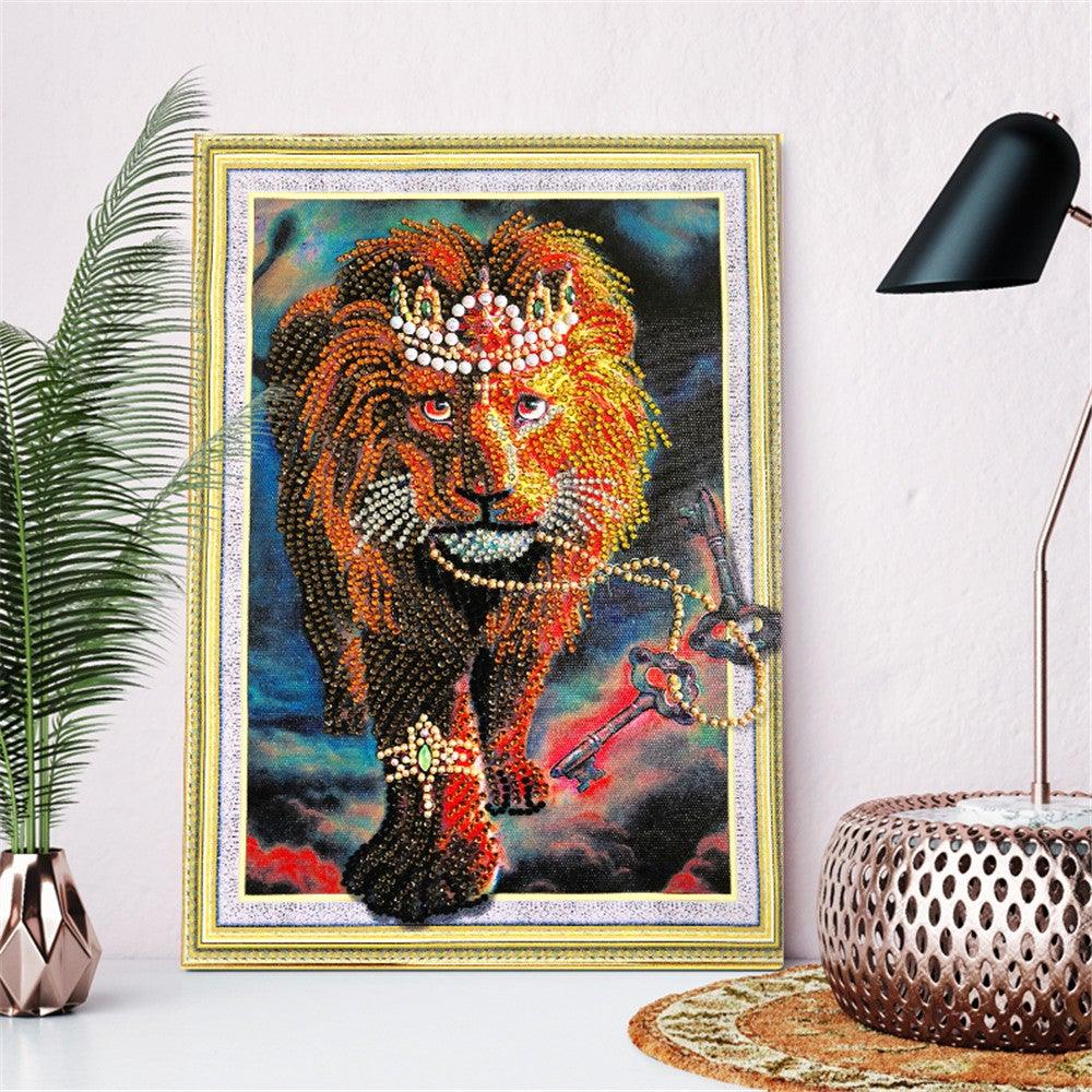 Crystal Rhinestone Diamond Painting Kit - Animal Lion - Hibah-Diamond painting art studio