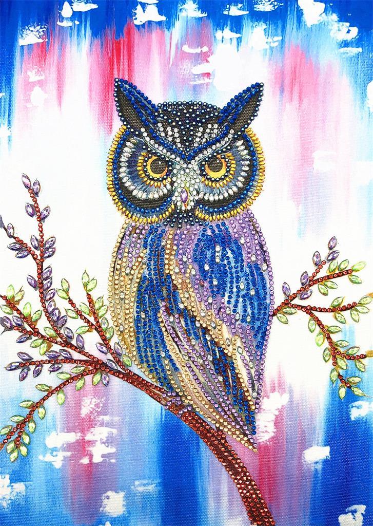 Crystal Rhinestone Diamond Painting Kit - Animal Owl - Hibah-Diamond painting art studio