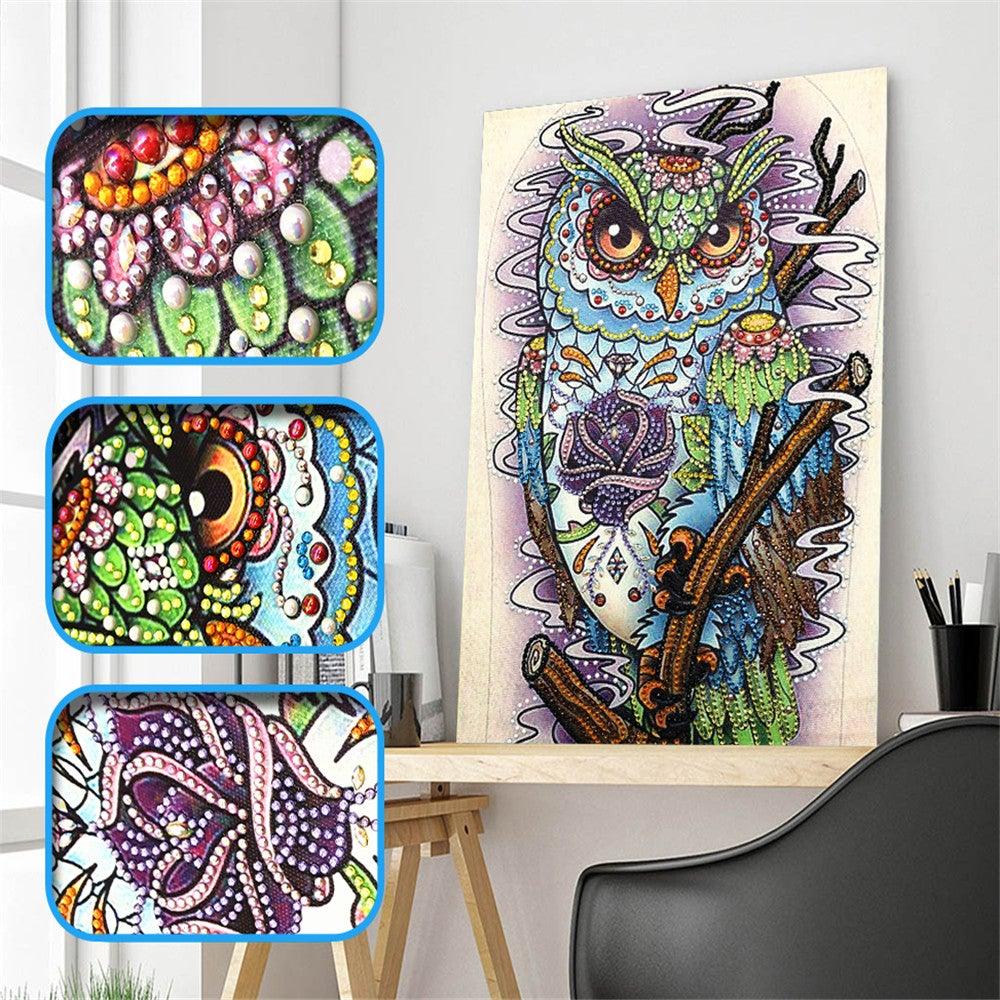 Crystal Rhinestone Diamond Painting Kit - Animal Owl - Hibah-Diamond painting art studio
