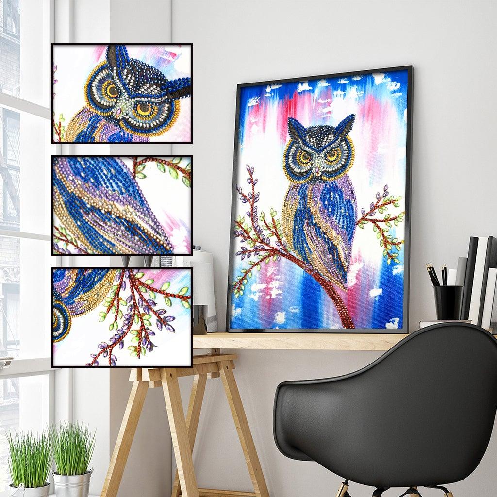 Crystal Rhinestone Diamond Painting Kit - Animal Owl - Hibah-Diamond painting art studio