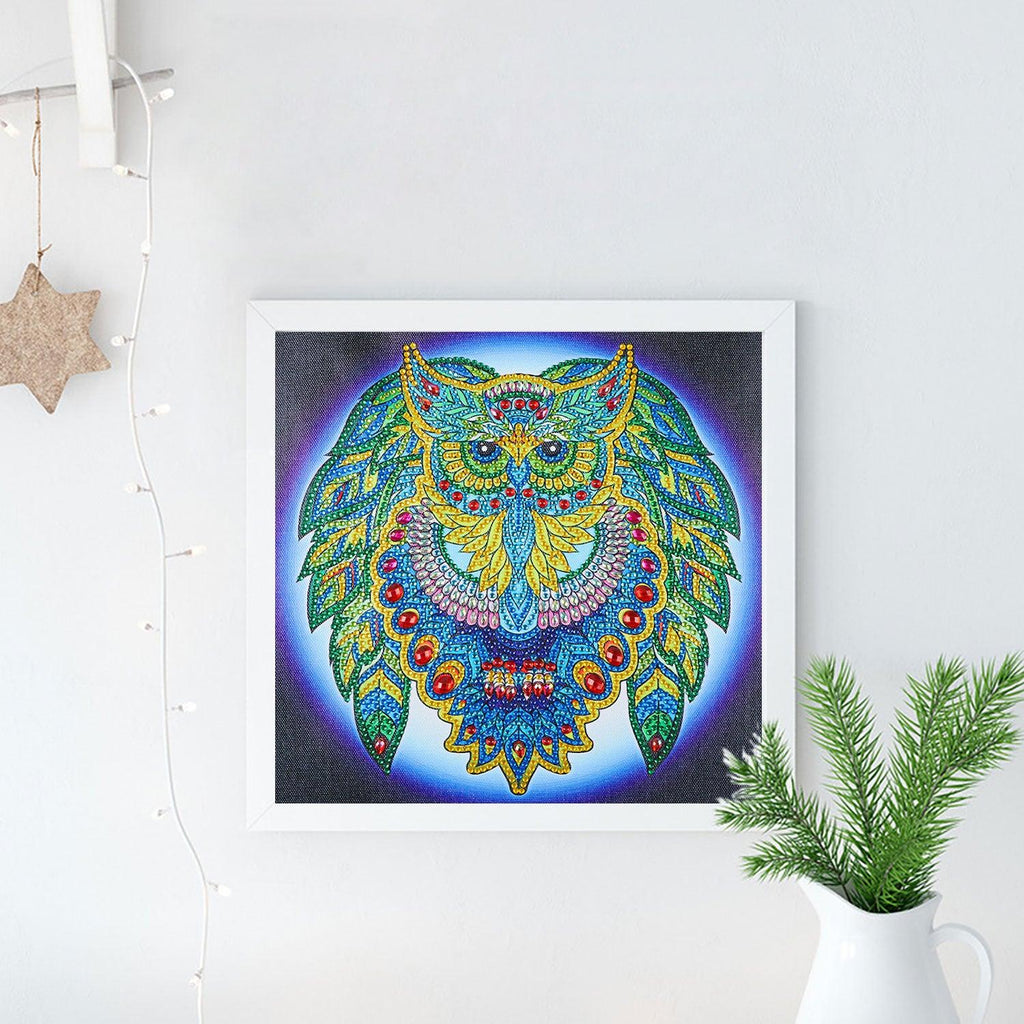Crystal Rhinestone Diamond Painting Kit - Animal Owl - Hibah-Diamond painting art studio