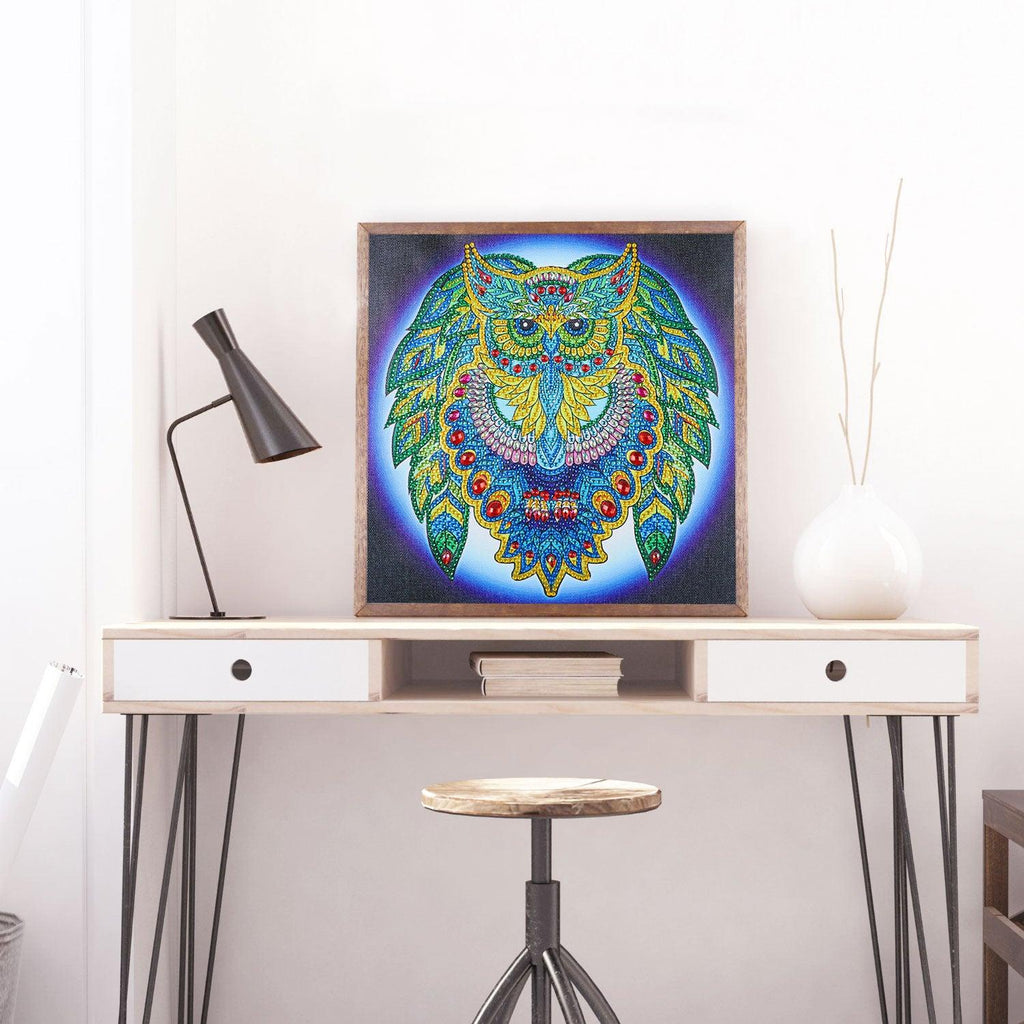 Crystal Rhinestone Diamond Painting Kit - Animal Owl - Hibah-Diamond painting art studio
