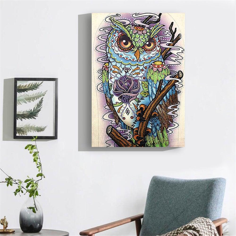 Crystal Rhinestone Diamond Painting Kit - Animal Owl - Hibah-Diamond painting art studio