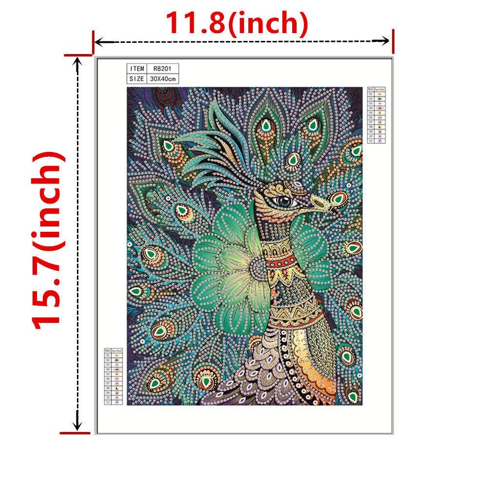 Crystal Rhinestone Diamond Painting Kit - Animal Peacock - Hibah-Diamond painting art studio