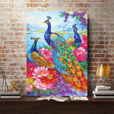 Crystal Rhinestone Diamond Painting Kit - Animal Peacock - Hibah-Diamond painting art studio