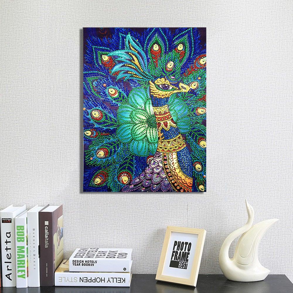 Crystal Rhinestone Diamond Painting Kit - Animal Peacock - Hibah-Diamond painting art studio