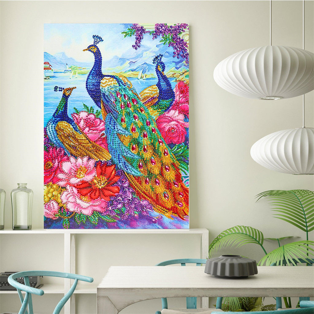 Crystal Rhinestone Diamond Painting Kit - Animal Peacock - Hibah-Diamond painting art studio