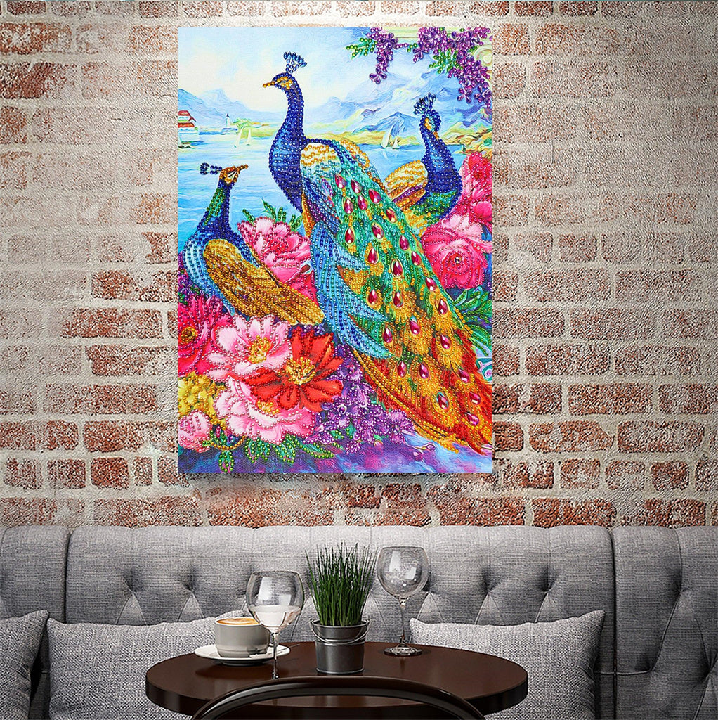 Crystal Rhinestone Diamond Painting Kit - Animal Peacock - Hibah-Diamond painting art studio