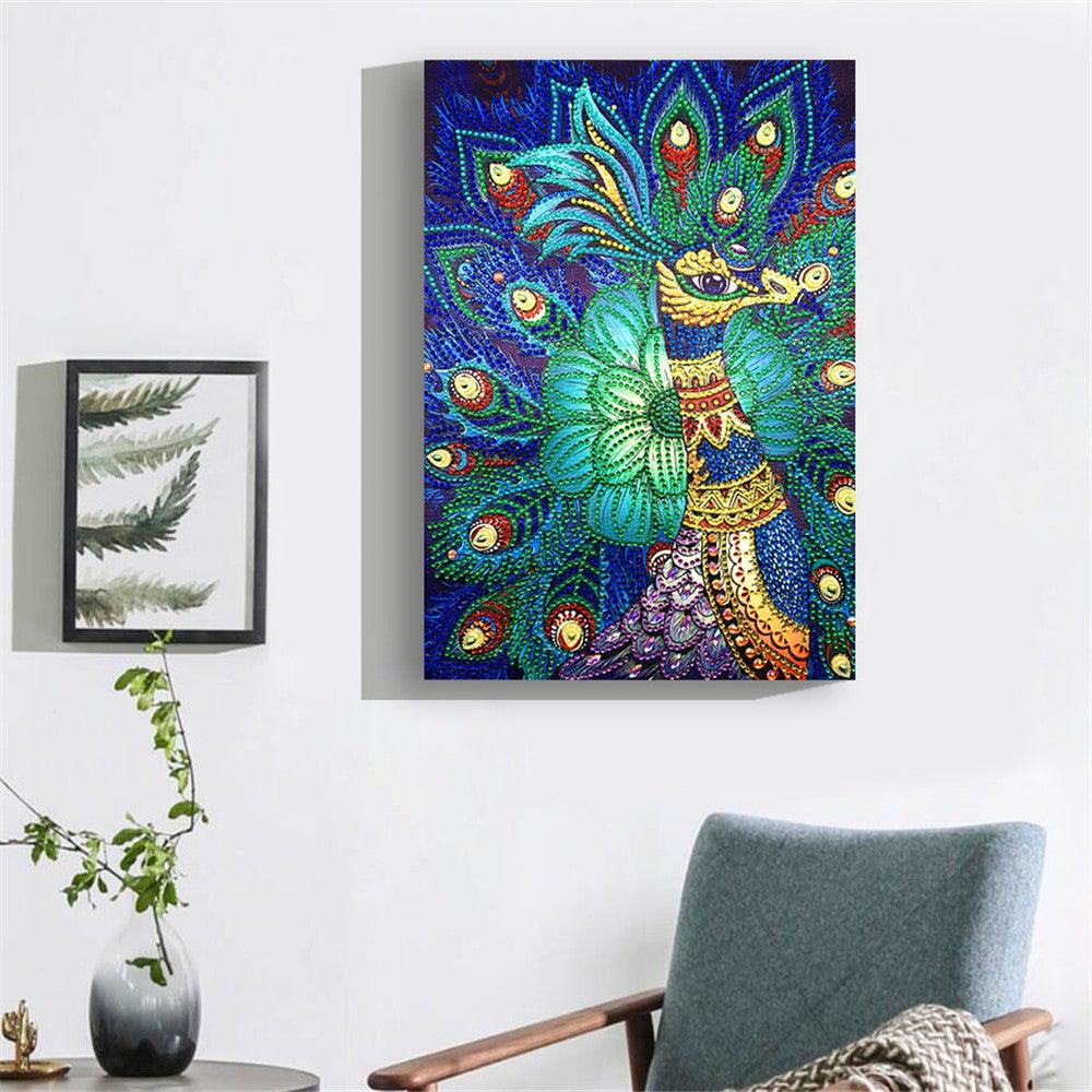 Crystal Rhinestone Diamond Painting Kit - Animal Peacock - Hibah-Diamond painting art studio