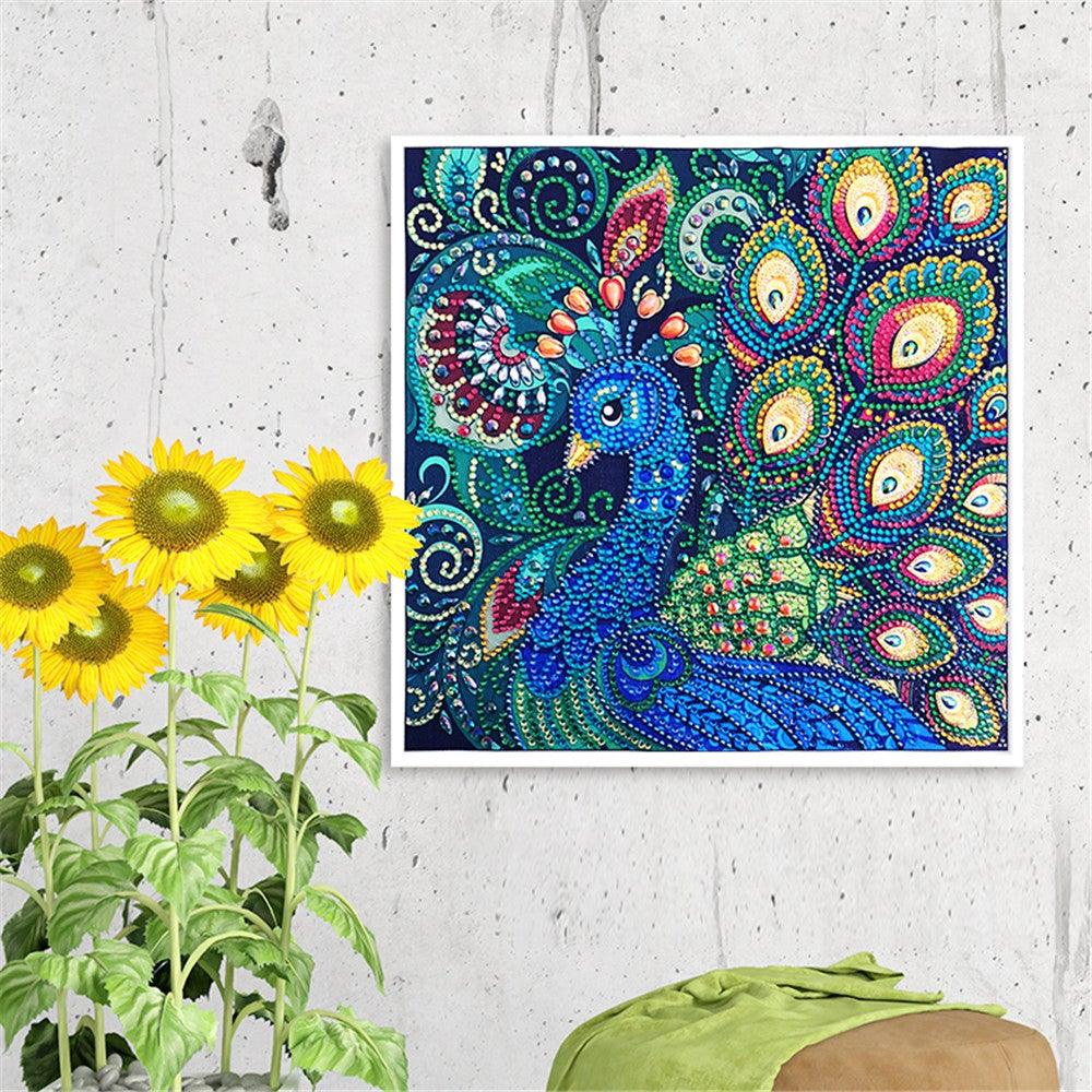 Crystal Rhinestone Diamond Painting Kit - Animal Peacock - Hibah-Diamond painting art studio