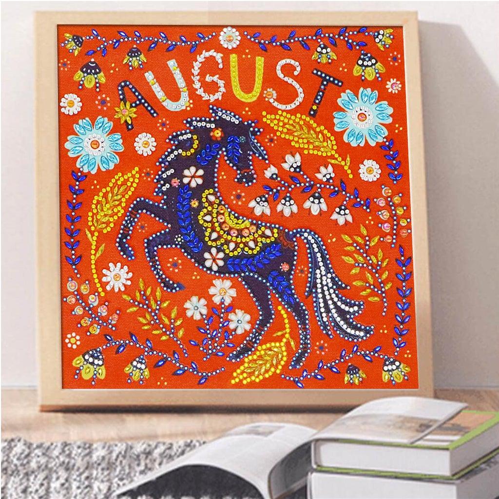 Crystal Rhinestone Diamond Painting Kit - August Horse - Hibah-Diamond painting art studio