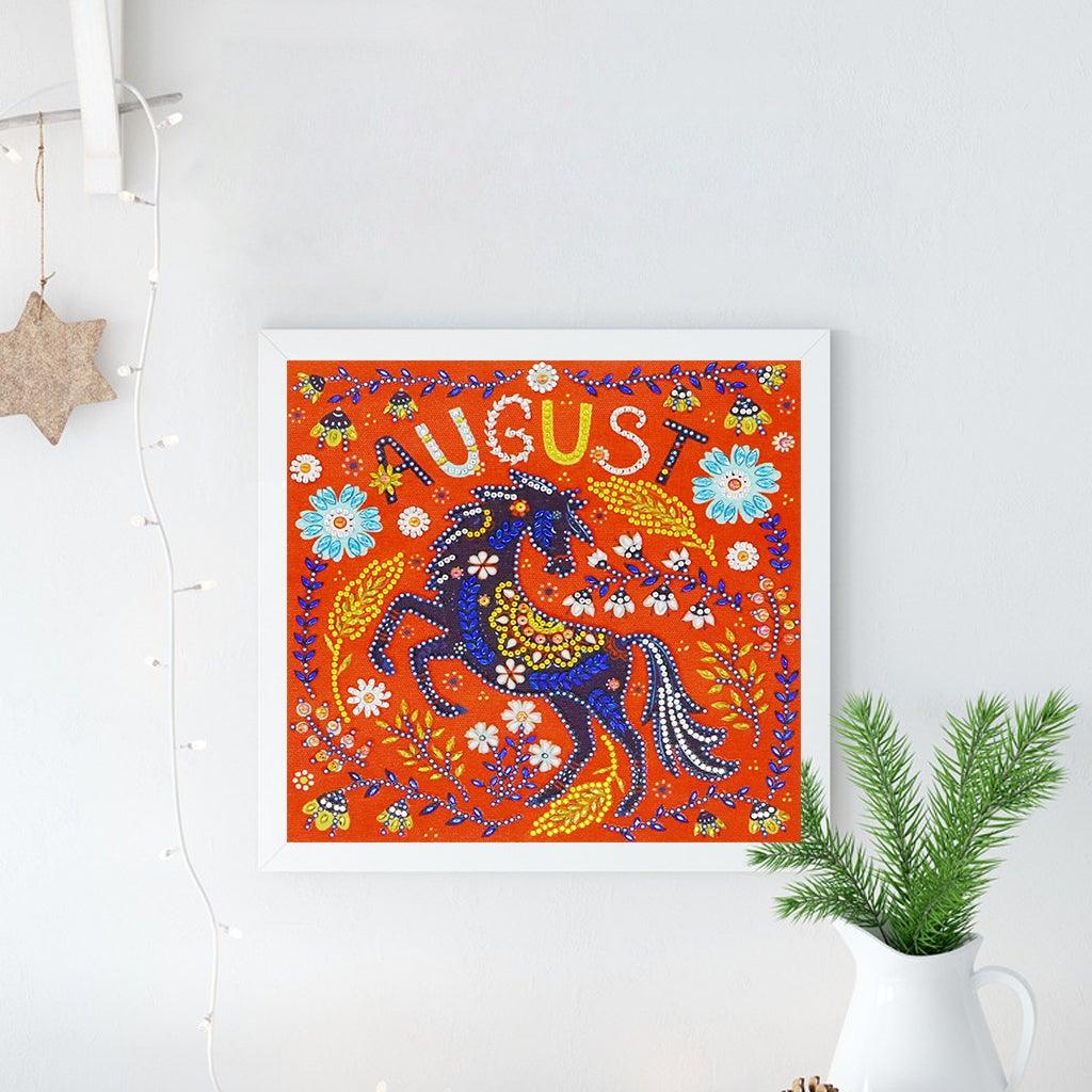 Crystal Rhinestone Diamond Painting Kit - August Horse - Hibah-Diamond painting art studio