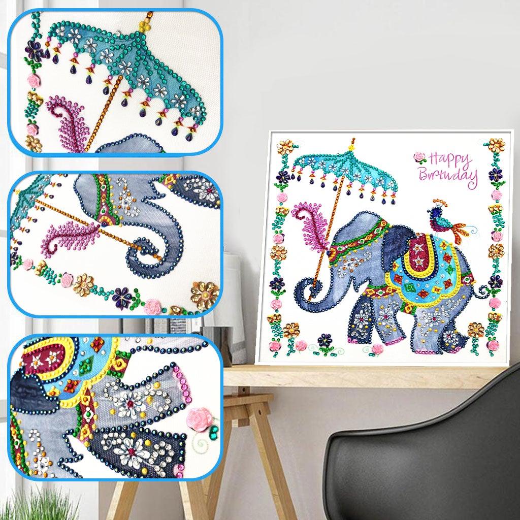 Crystal Rhinestone Diamond Painting Kit - Baby Elephant - Hibah-Diamond painting art studio