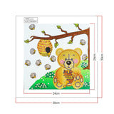 Crystal Rhinestone Diamond Painting Kit - Bear and honey - Hibah-Diamond painting art studio