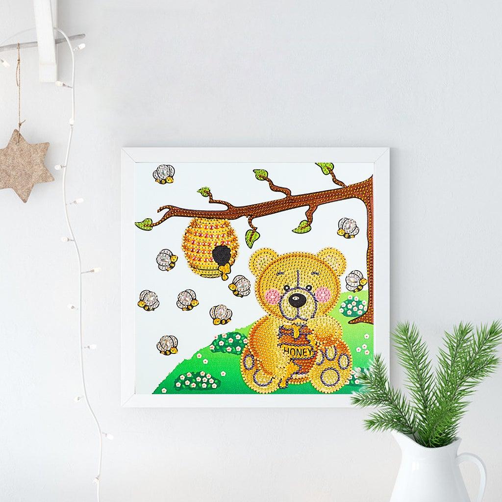 Crystal Rhinestone Diamond Painting Kit - Bear and honey - Hibah-Diamond painting art studio
