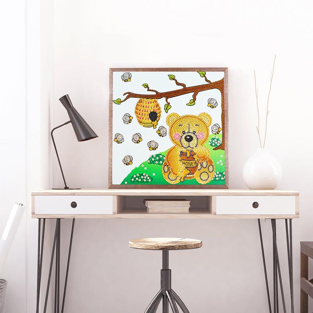 Crystal Rhinestone Diamond Painting Kit - Bear and honey - Hibah-Diamond painting art studio