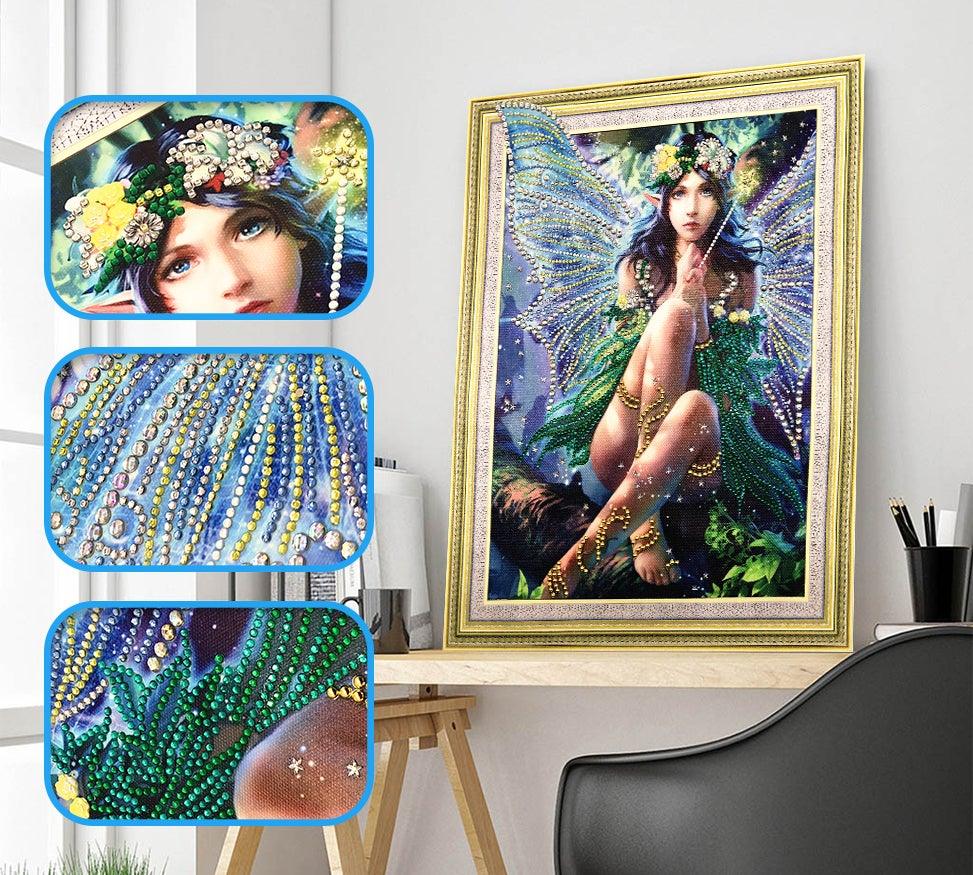 Crystal Rhinestone Diamond Painting Kit - Beautiful butterfly elf (16x20inch) - Hibah-Diamond painting art studio