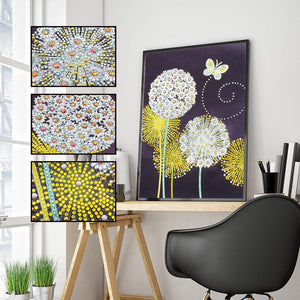 Crystal Rhinestone Diamond Painting Kit - Beautiful dandelions - Hibah-Diamond painting art studio