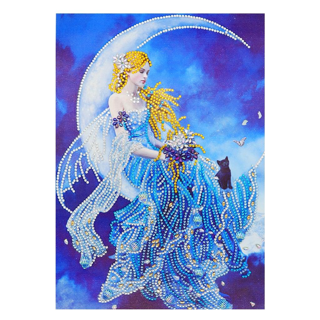 Crystal Rhinestone Diamond Painting Kit - Beautiful Elf on the moon - Hibah-Diamond painting art studio