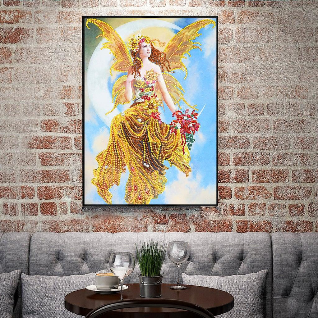 Crystal Rhinestone Diamond Painting Kit - Beautiful Elf on the moon - Hibah-Diamond painting art studio