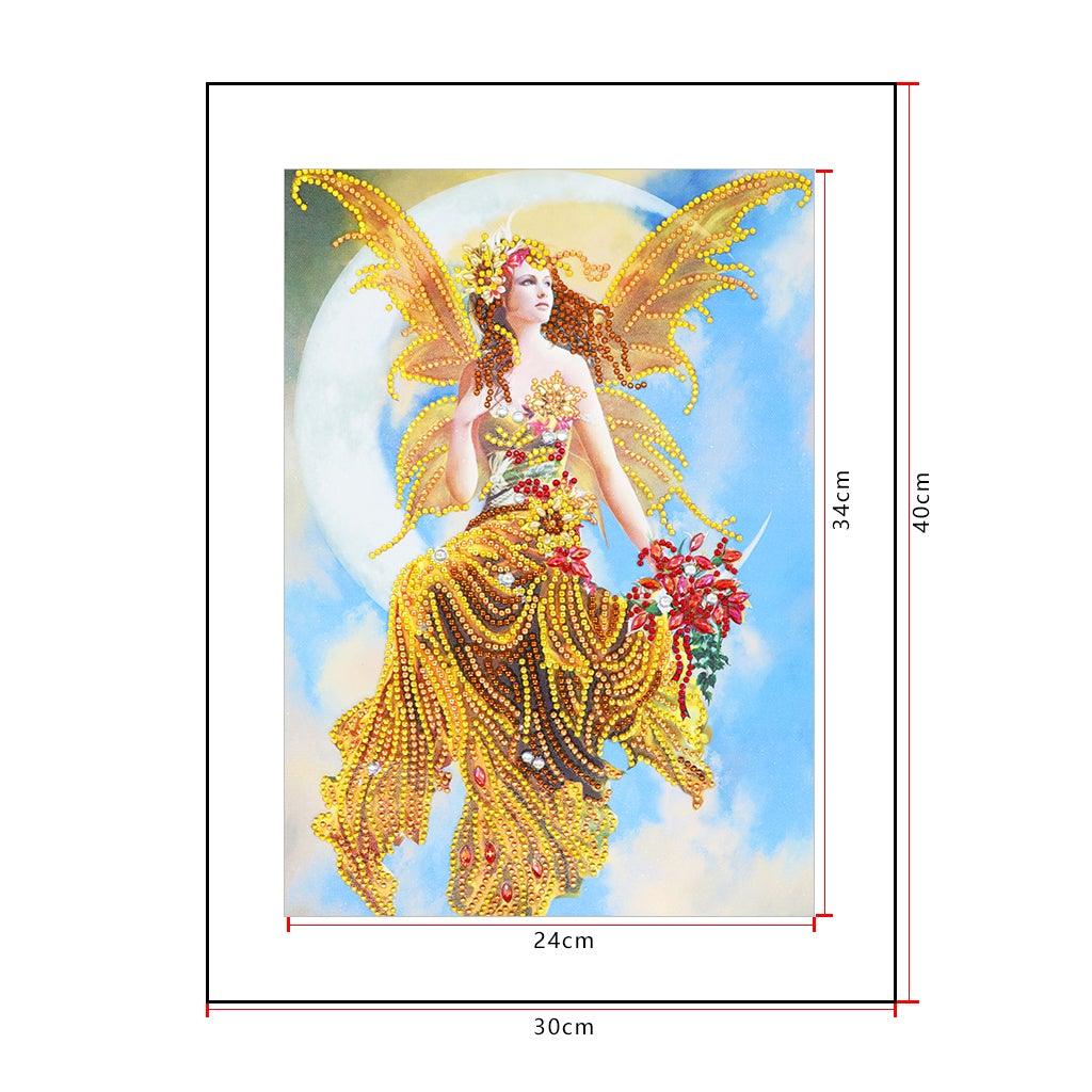 Crystal Rhinestone Diamond Painting Kit - Beautiful Elf on the moon - Hibah-Diamond painting art studio