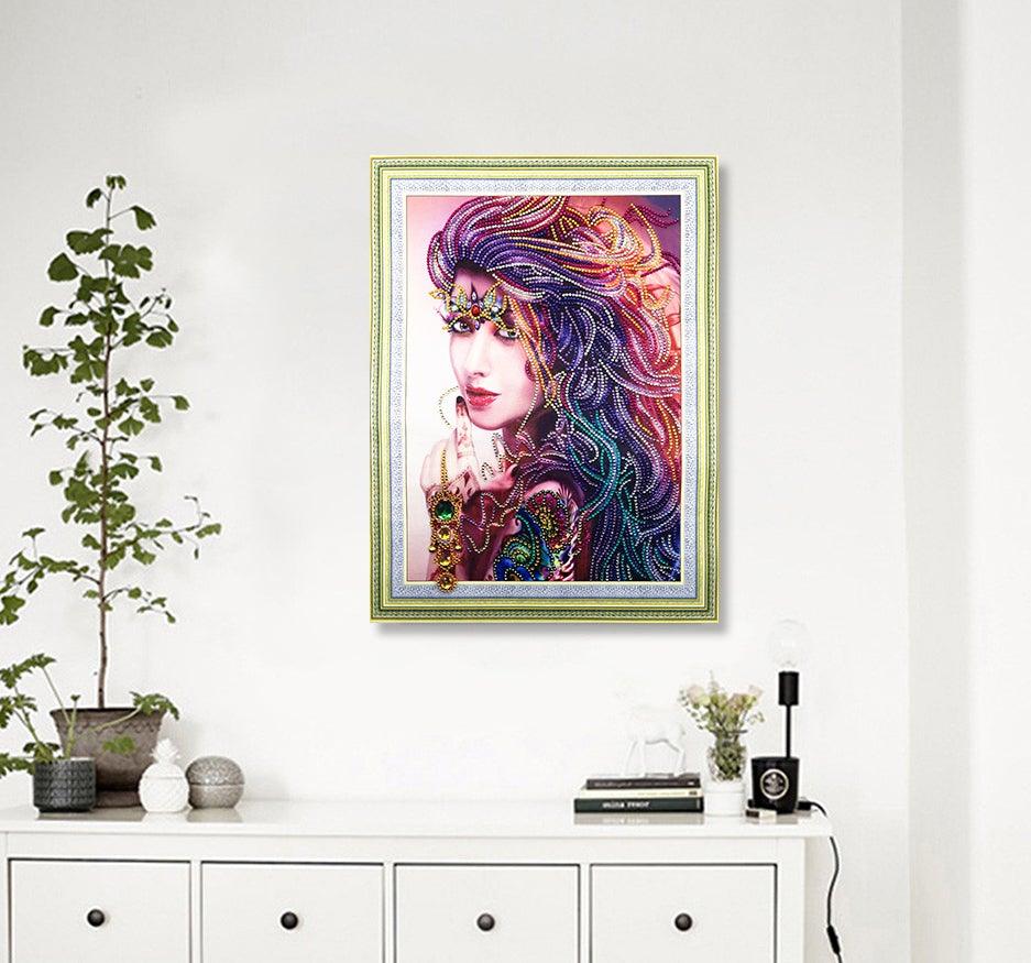 Crystal Rhinestone Diamond Painting Kit - Beautiful girl (16x20inch) - Hibah-Diamond painting art studio