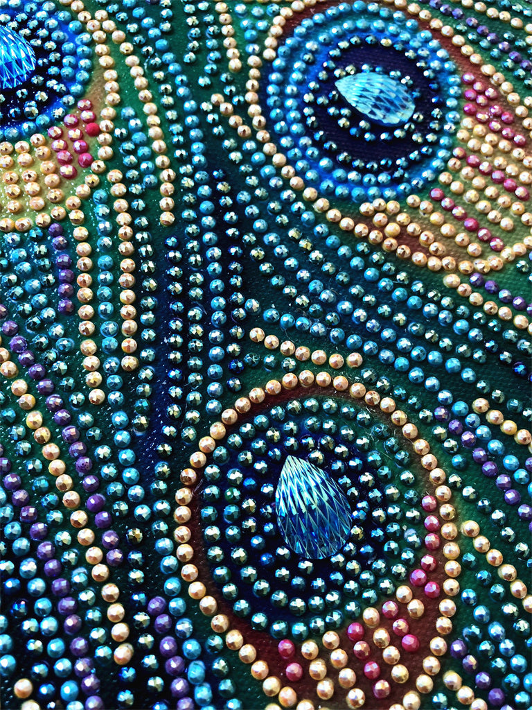 Crystal Rhinestone Diamond Painting Kit - Beautiful girl in a peacock dress (18.5x22.5inch) - Hibah-Diamond painting art studio