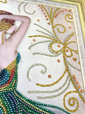Crystal Rhinestone Diamond Painting Kit - Beautiful girl in a peacock dress (18.5x22.5inch) - Hibah-Diamond painting art studio