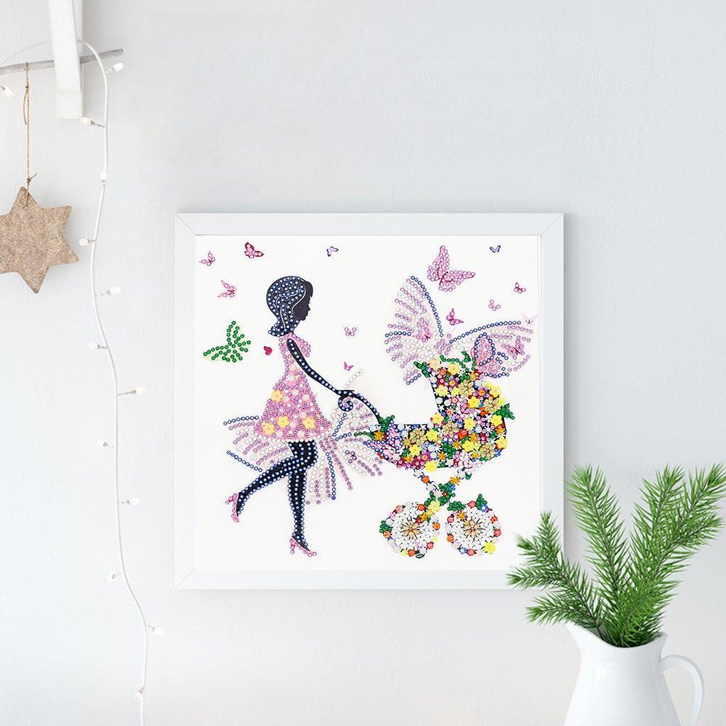 Crystal Rhinestone Diamond Painting Kit - Beautiful lady pushing a stroller - Hibah-Diamond painting art studio