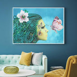 Crystal Rhinestone Diamond Painting Kit - Beautiful woman and butterfly - Hibah-Diamond painting art studio