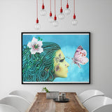 Crystal Rhinestone Diamond Painting Kit - Beautiful woman and butterfly - Hibah-Diamond painting art studio