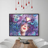 Crystal Rhinestone Diamond Painting Kit - Beautiful woman wearing a mask - Hibah-Diamond painting art studio