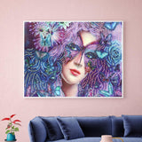 Crystal Rhinestone Diamond Painting Kit - Beautiful woman wearing a mask - Hibah-Diamond painting art studio