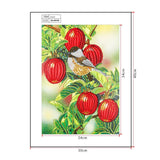 Crystal Rhinestone Diamond Painting Kit - Bird and red fruits - Hibah-Diamond painting art studio