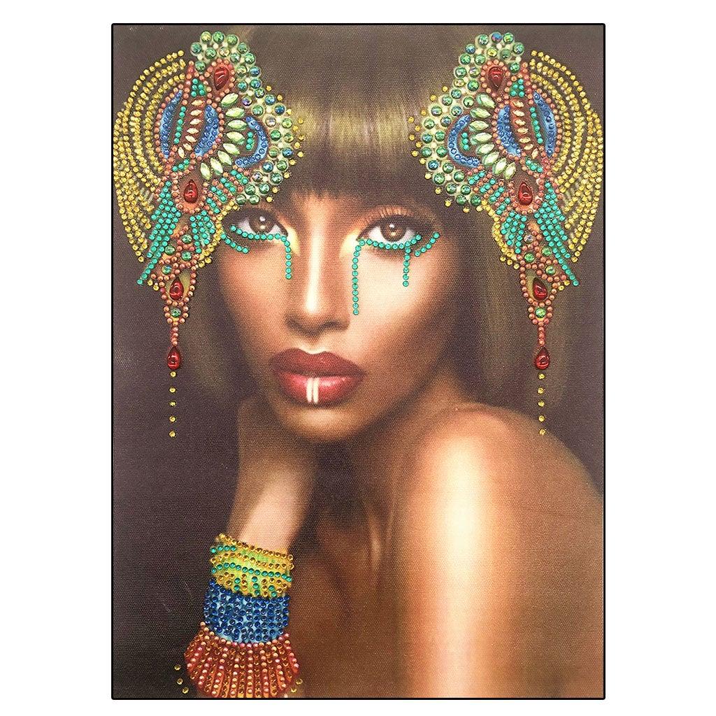 Crystal Rhinestone Diamond Painting Kit - Black Girl - Hibah-Diamond painting art studio