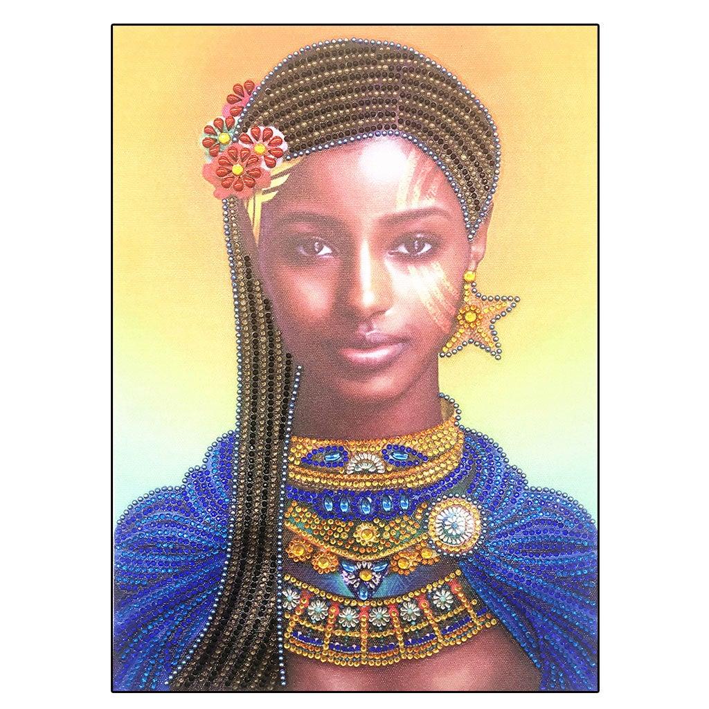 Crystal Rhinestone Diamond Painting Kit - Black Girl - Hibah-Diamond painting art studio