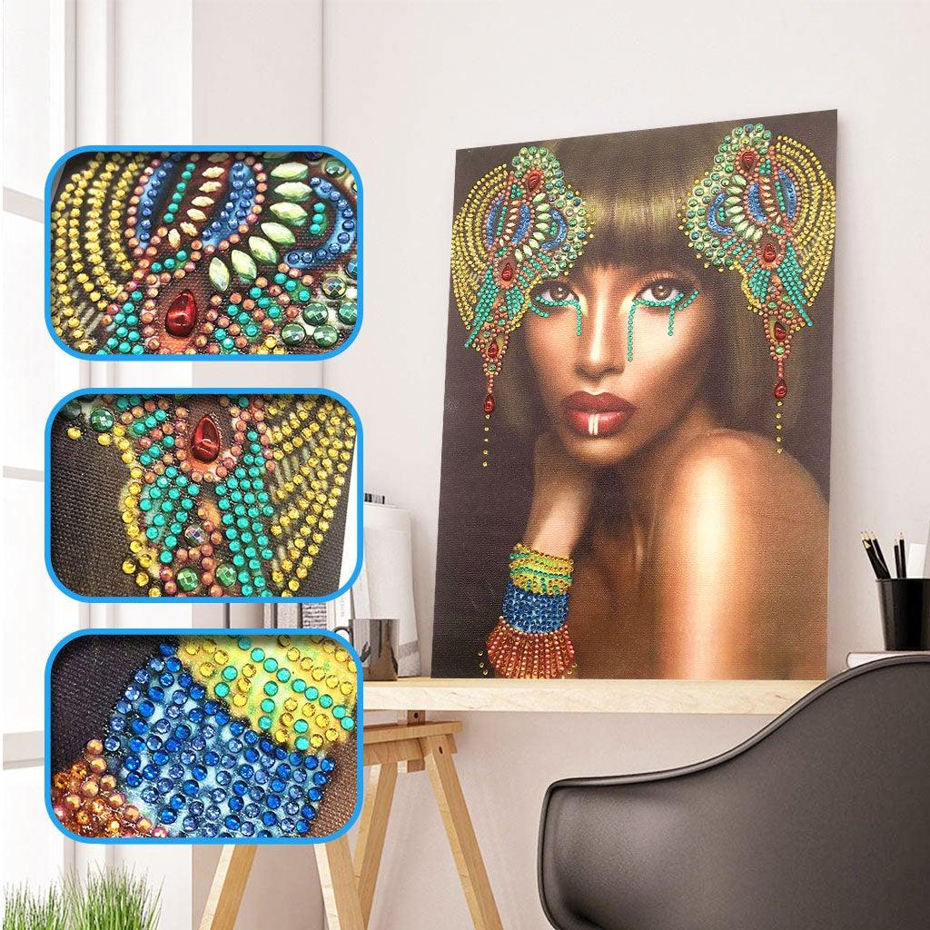 Crystal Rhinestone Diamond Painting Kit - Black Girl - Hibah-Diamond painting art studio