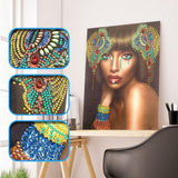 Crystal Rhinestone Diamond Painting Kit - Black Girl - Hibah-Diamond painting art studio