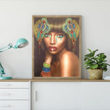 Crystal Rhinestone Diamond Painting Kit - Black Girl - Hibah-Diamond painting art studio