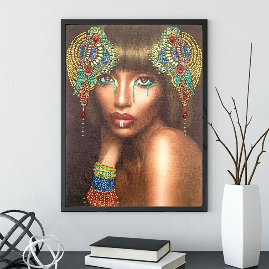 Crystal Rhinestone Diamond Painting Kit - Black Girl - Hibah-Diamond painting art studio