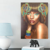 Crystal Rhinestone Diamond Painting Kit - Black Girl - Hibah-Diamond painting art studio