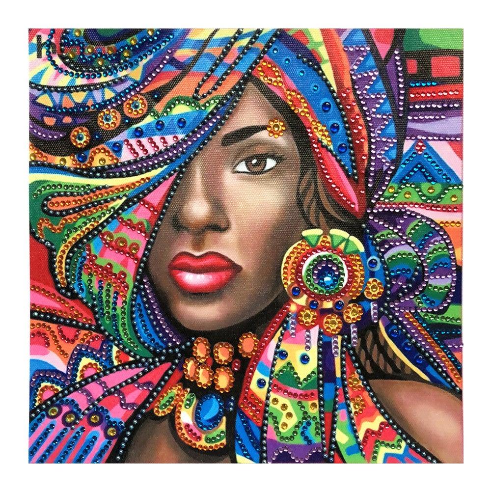 Crystal Rhinestone Diamond Painting Kit - Black Women - Hibah-Diamond painting art studio