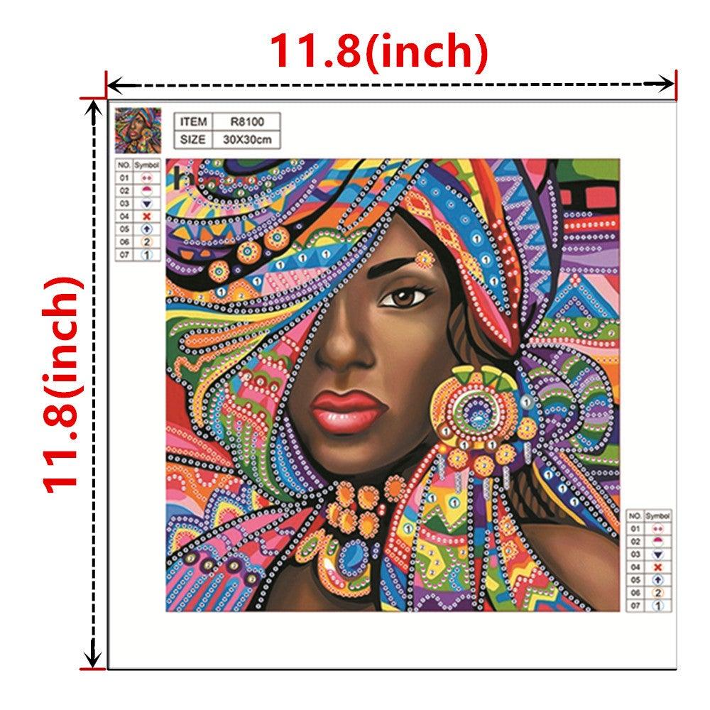 Crystal Rhinestone Diamond Painting Kit - Black Women - Hibah-Diamond painting art studio
