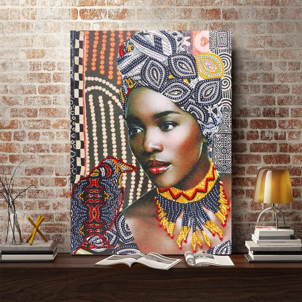 Crystal Rhinestone Diamond Painting Kit - Black Women - Hibah-Diamond painting art studio
