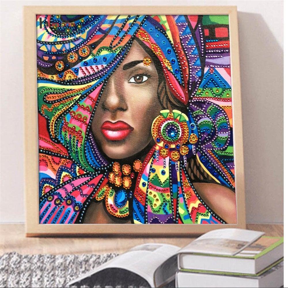 Crystal Rhinestone Diamond Painting Kit - Black Women - Hibah-Diamond painting art studio