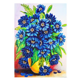 Crystal Rhinestone Diamond Painting Kit - Blue daisy - Hibah-Diamond painting art studio