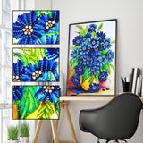 Crystal Rhinestone Diamond Painting Kit - Blue daisy - Hibah-Diamond painting art studio